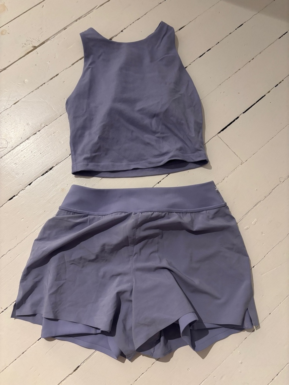 knix Lavender Athletic Shorts and top